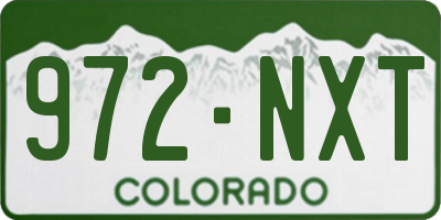 CO license plate 972NXT
