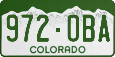 CO license plate 972OBA