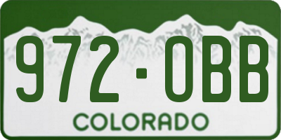CO license plate 972OBB
