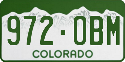 CO license plate 972OBM