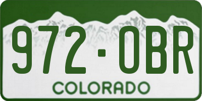 CO license plate 972OBR