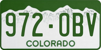 CO license plate 972OBV
