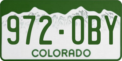 CO license plate 972OBY