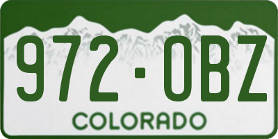 CO license plate 972OBZ