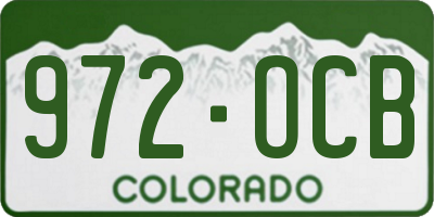 CO license plate 972OCB