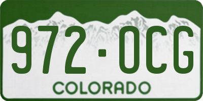 CO license plate 972OCG