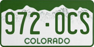 CO license plate 972OCS