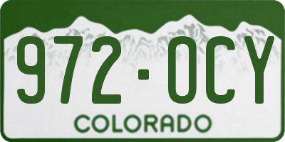 CO license plate 972OCY