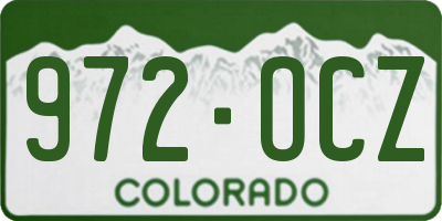 CO license plate 972OCZ