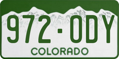 CO license plate 972ODY