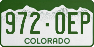 CO license plate 972OEP