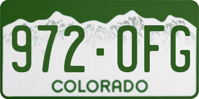CO license plate 972OFG