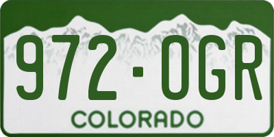 CO license plate 972OGR
