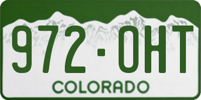 CO license plate 972OHT