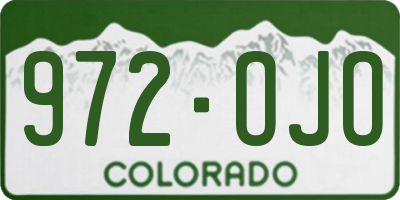 CO license plate 972OJO