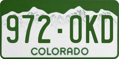 CO license plate 972OKD