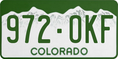 CO license plate 972OKF