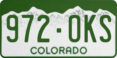 CO license plate 972OKS