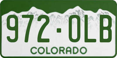 CO license plate 972OLB