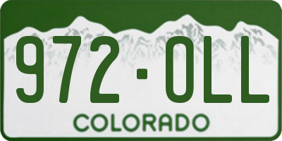 CO license plate 972OLL