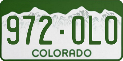 CO license plate 972OLO