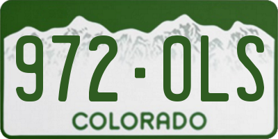 CO license plate 972OLS