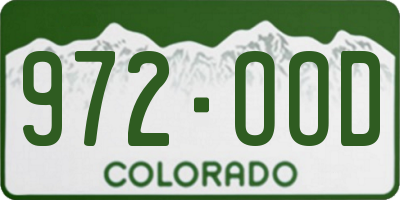 CO license plate 972OOD