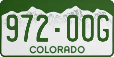CO license plate 972OOG