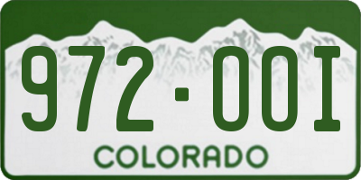 CO license plate 972OOI