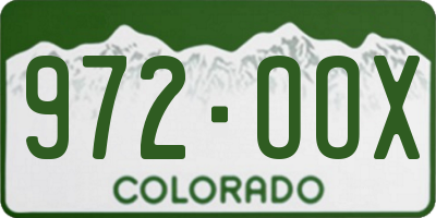 CO license plate 972OOX