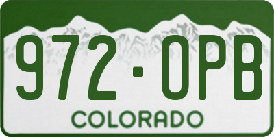 CO license plate 972OPB
