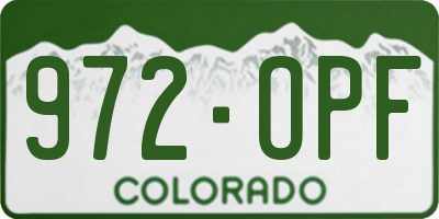 CO license plate 972OPF