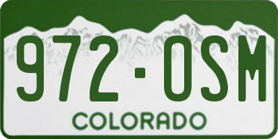 CO license plate 972OSM