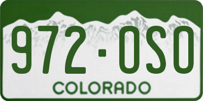 CO license plate 972OSO
