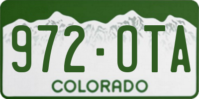 CO license plate 972OTA