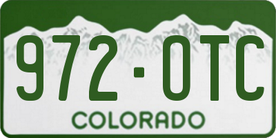 CO license plate 972OTC