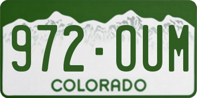 CO license plate 972OUM