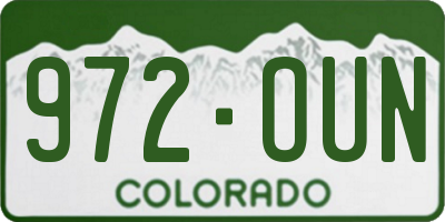 CO license plate 972OUN