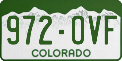 CO license plate 972OVF