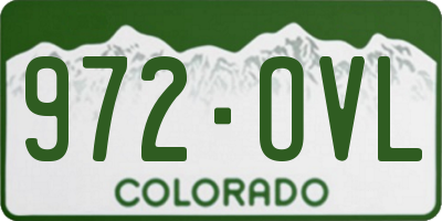 CO license plate 972OVL