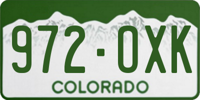 CO license plate 972OXK