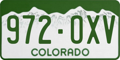 CO license plate 972OXV