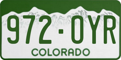 CO license plate 972OYR