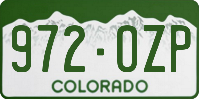 CO license plate 972OZP