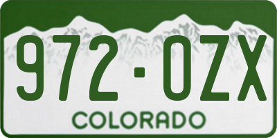 CO license plate 972OZX