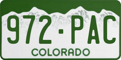 CO license plate 972PAC