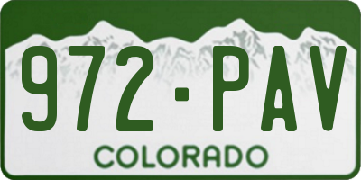 CO license plate 972PAV