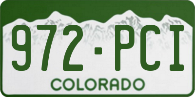 CO license plate 972PCI