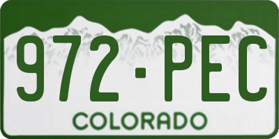 CO license plate 972PEC