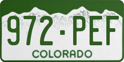 CO license plate 972PEF